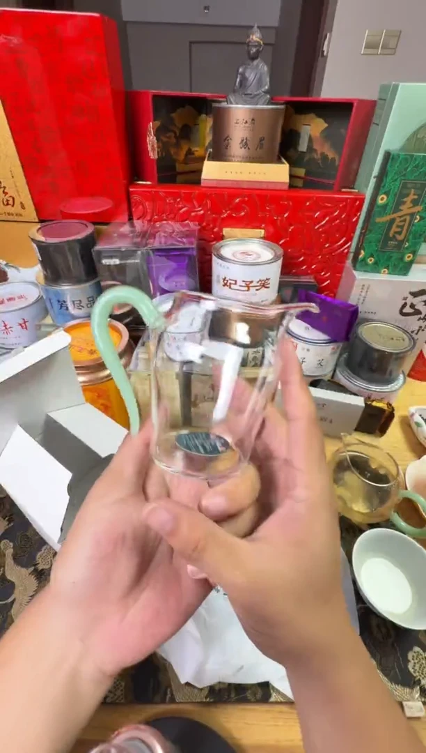 水晶玻璃吸管款明信堂浅玉公道杯