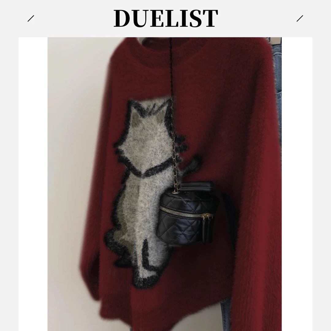 DUELIST秋冬女式套头毛衣冬季加厚小个子宽松慵懒外穿高端超好看