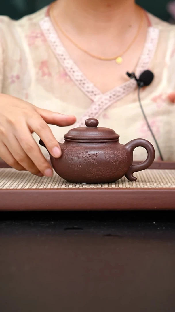 茶壶紫砂全手工底槽青仿古刻绘280