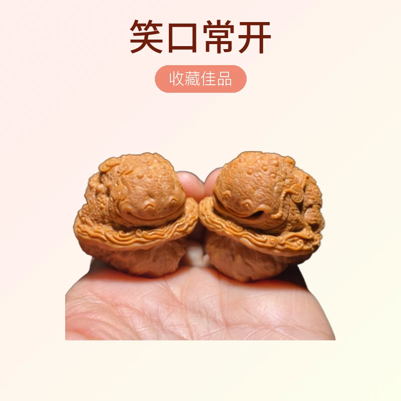 手雕单面金蟾 笑口常开 蛤蟆头雕刻原料 雕工精湛细腻 收藏佳品