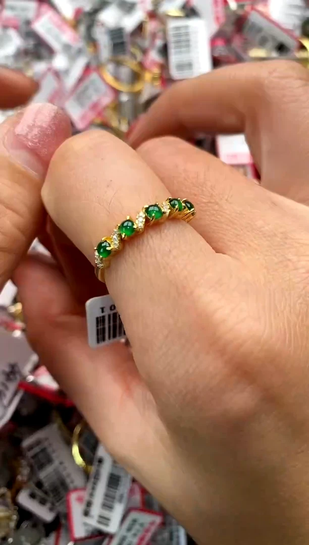 【闪购商品】翡翠戒指银S925镶嵌100000      1