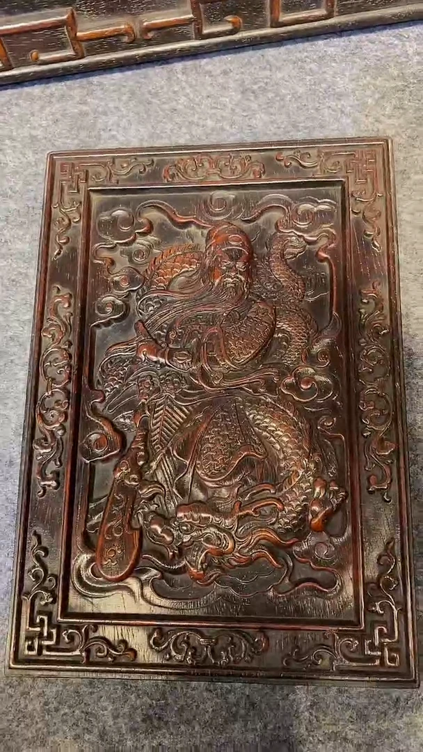 木紫檀雕刻板一物一拍