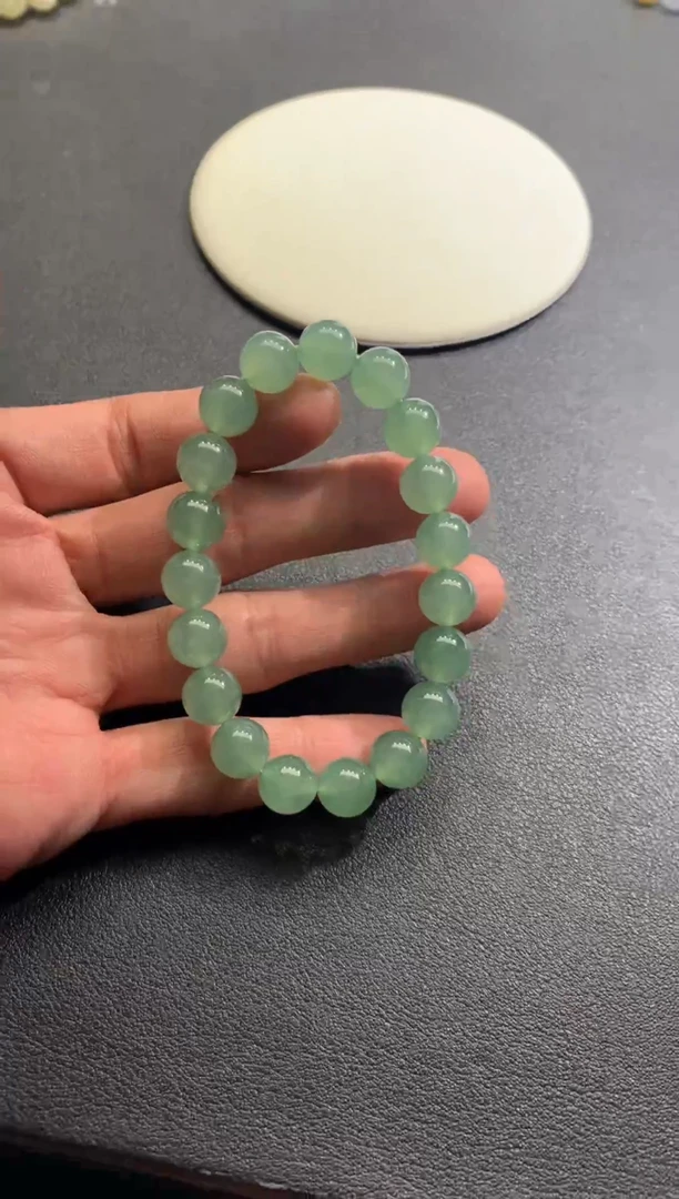 未镶嵌手链翡翠天然缅甸翡翠A货冰晴水绿手串卡10mm