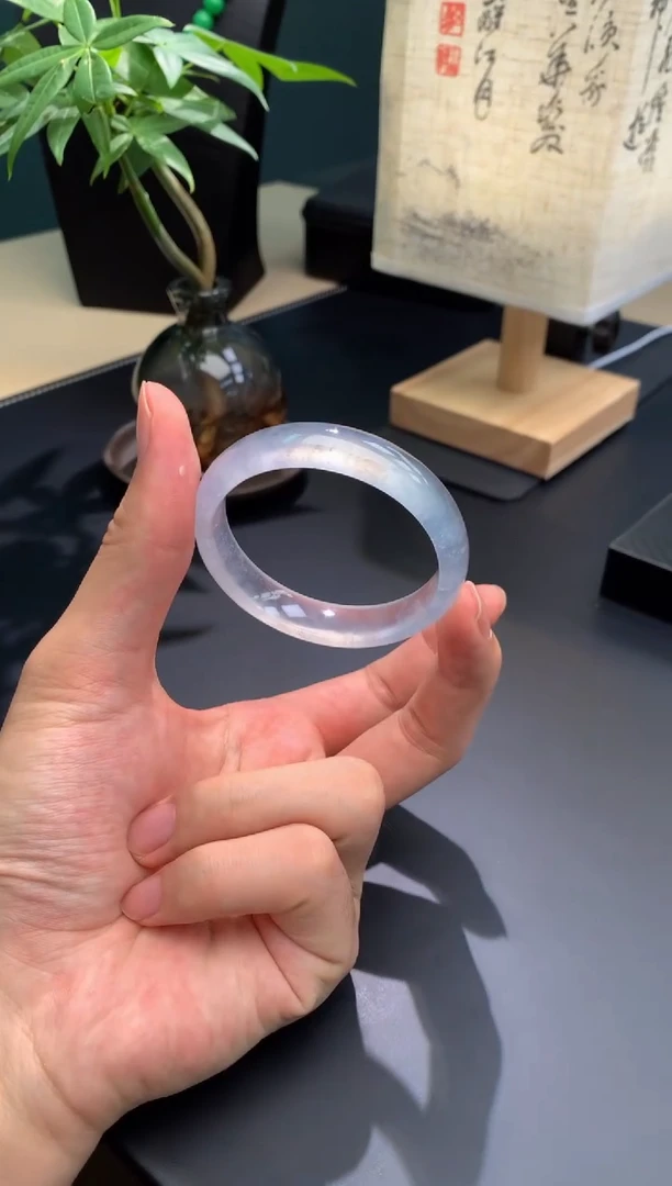 未镶嵌手镯翡翠【俊龙翡翠】天然缅甸A货翡翠手镯53-12.7-6.9正圈