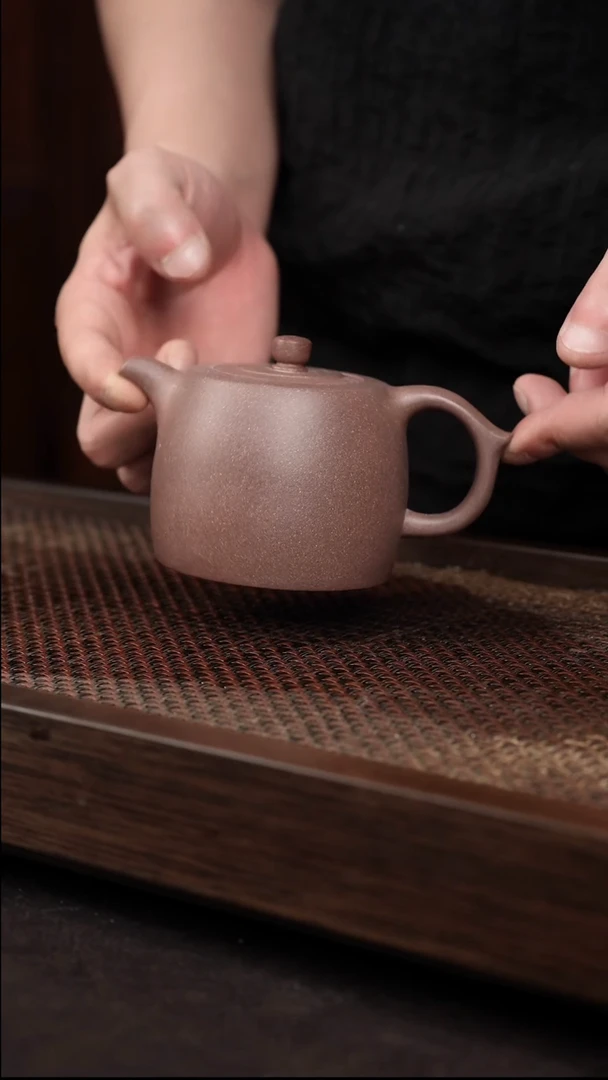 茶壶紫砂桃花泥井栏 紫