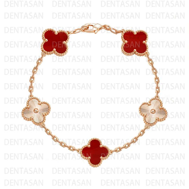 【925银镀18K金】幸运四叶草好运富贵事业顺遂手链1