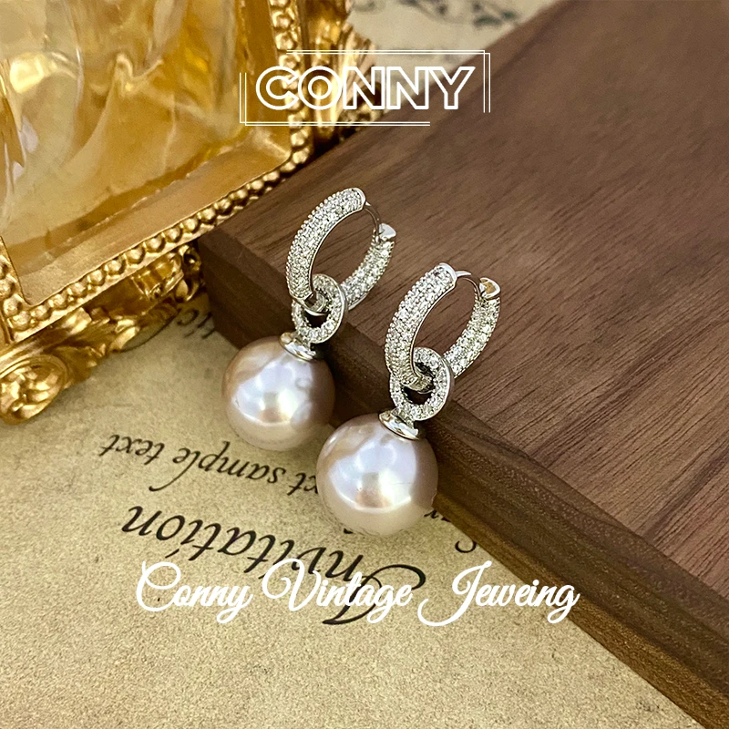 铜合金仿珍珠耳饰 KN0077 法 ·【紫色巴黎】曼塔玫瑰耳环高级感轻奢