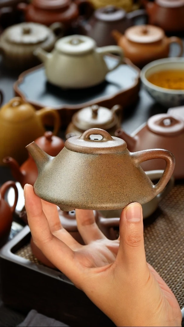 茶壶紫砂青段文瓢柴烧160cc
