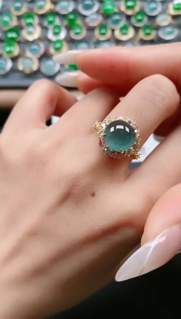 【闪购商品】翡翠戒指银S925镶嵌111111111