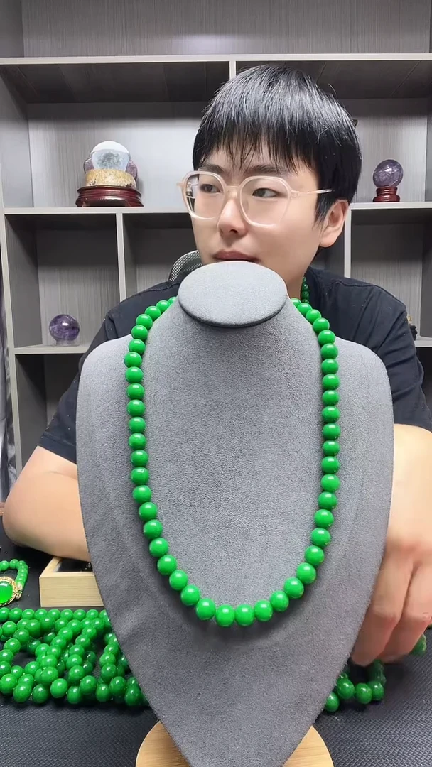 项链14K金镶嵌翡翠项链