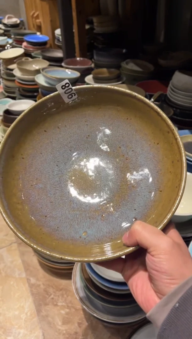 【闪购商品】瓷片908 窑变黄立口大钵1个