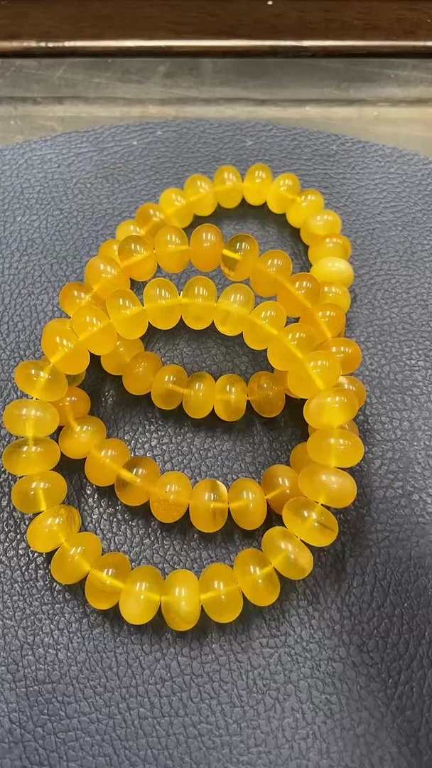 裸石蜜蜡未镶嵌鸡油黄蜜蜡算盘珠卡11手串假一赔十多样性发其一