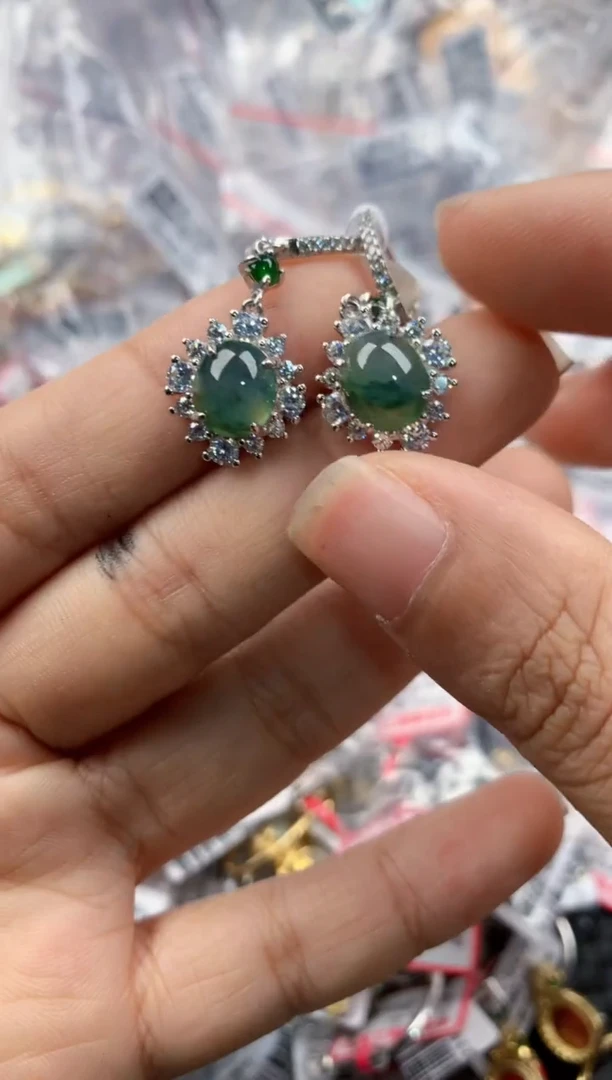 银S925镶嵌戒指翡翠222     6