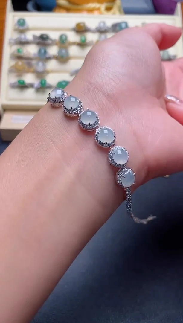 银S925镶嵌戒指翡翠777777+5