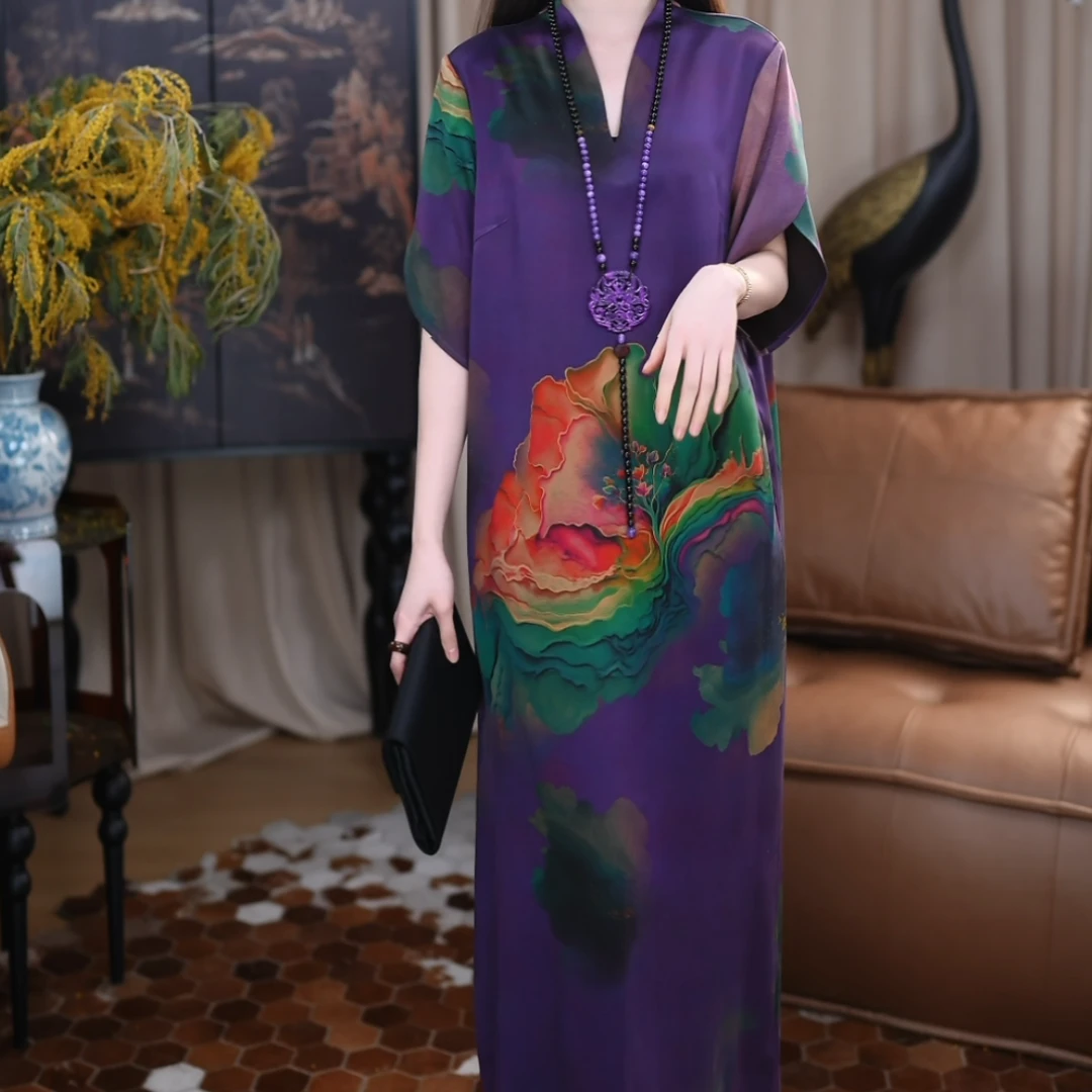 【濡染】香云纱重锻宽松春夏季时尚休闲百搭气质袍子国风复古连衣裙