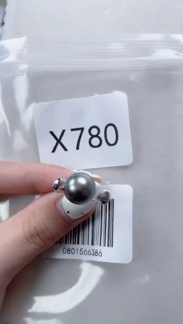银S925镶嵌海水珍珠戒指X780