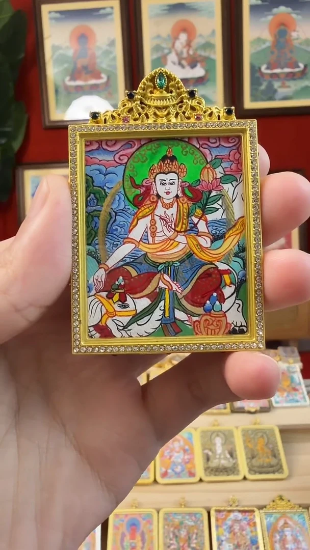 吊坠大势-热贡纯手绘唐卡吊坠