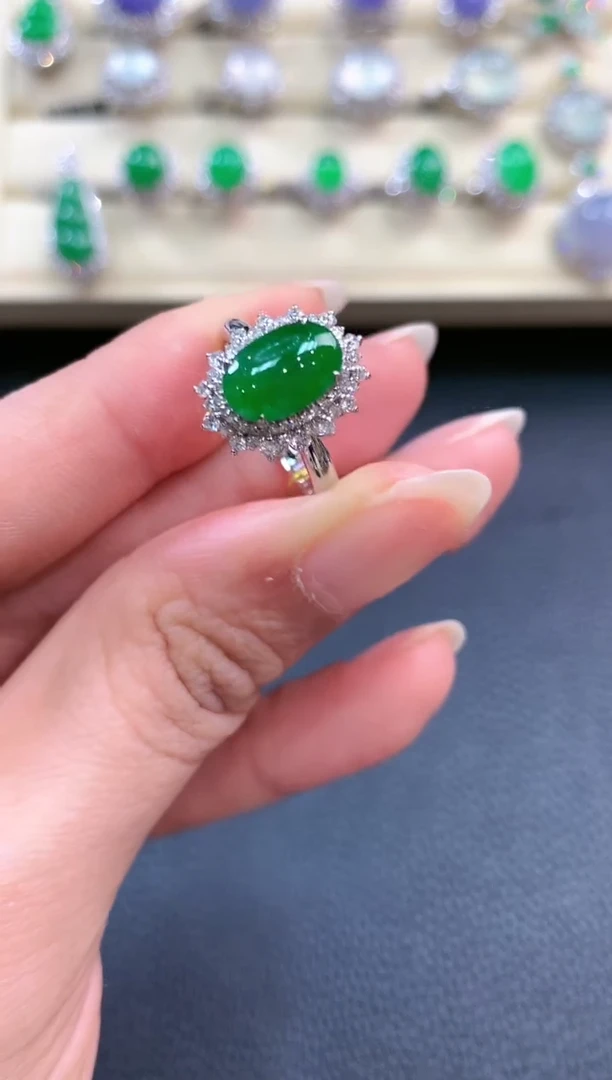 【闪购商品】翡翠戒指18K金镶嵌b150