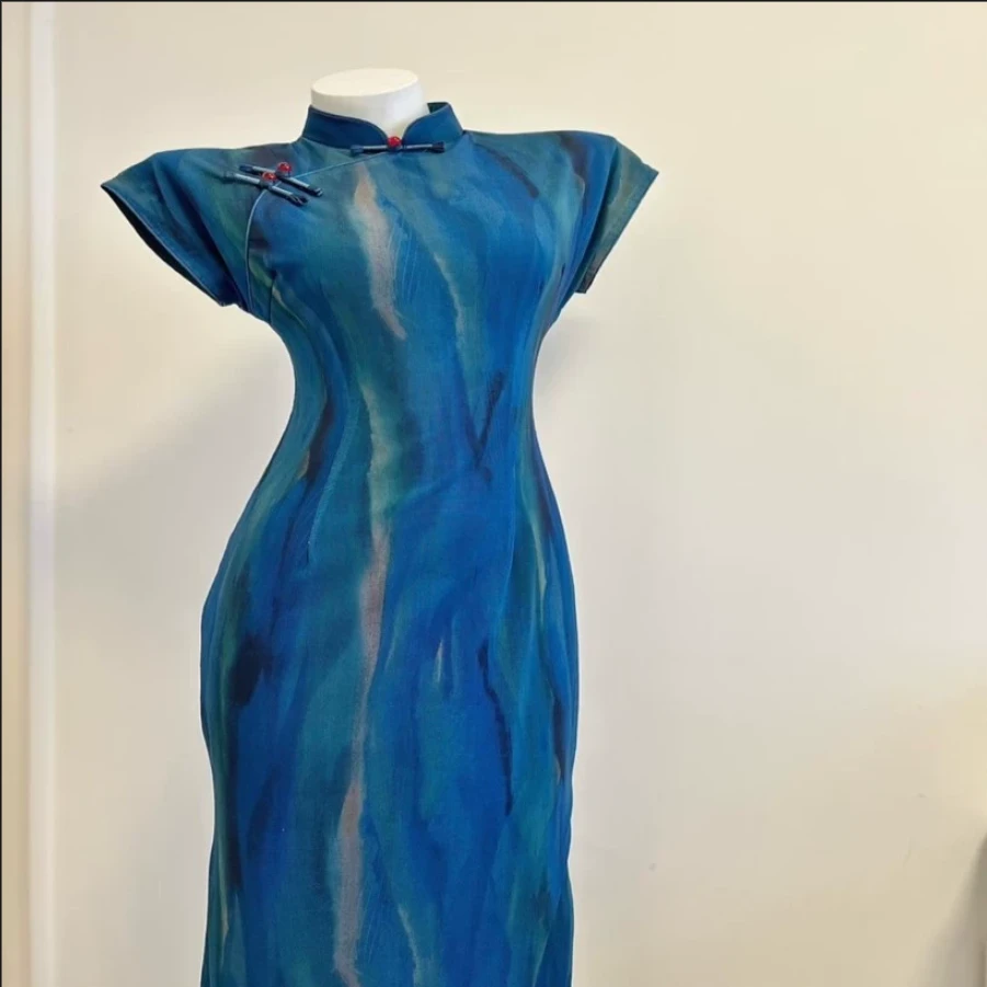 【兰亭】显瘦优雅气质夏季旗袍包袖单旗袍中长款时尚日常修身网红