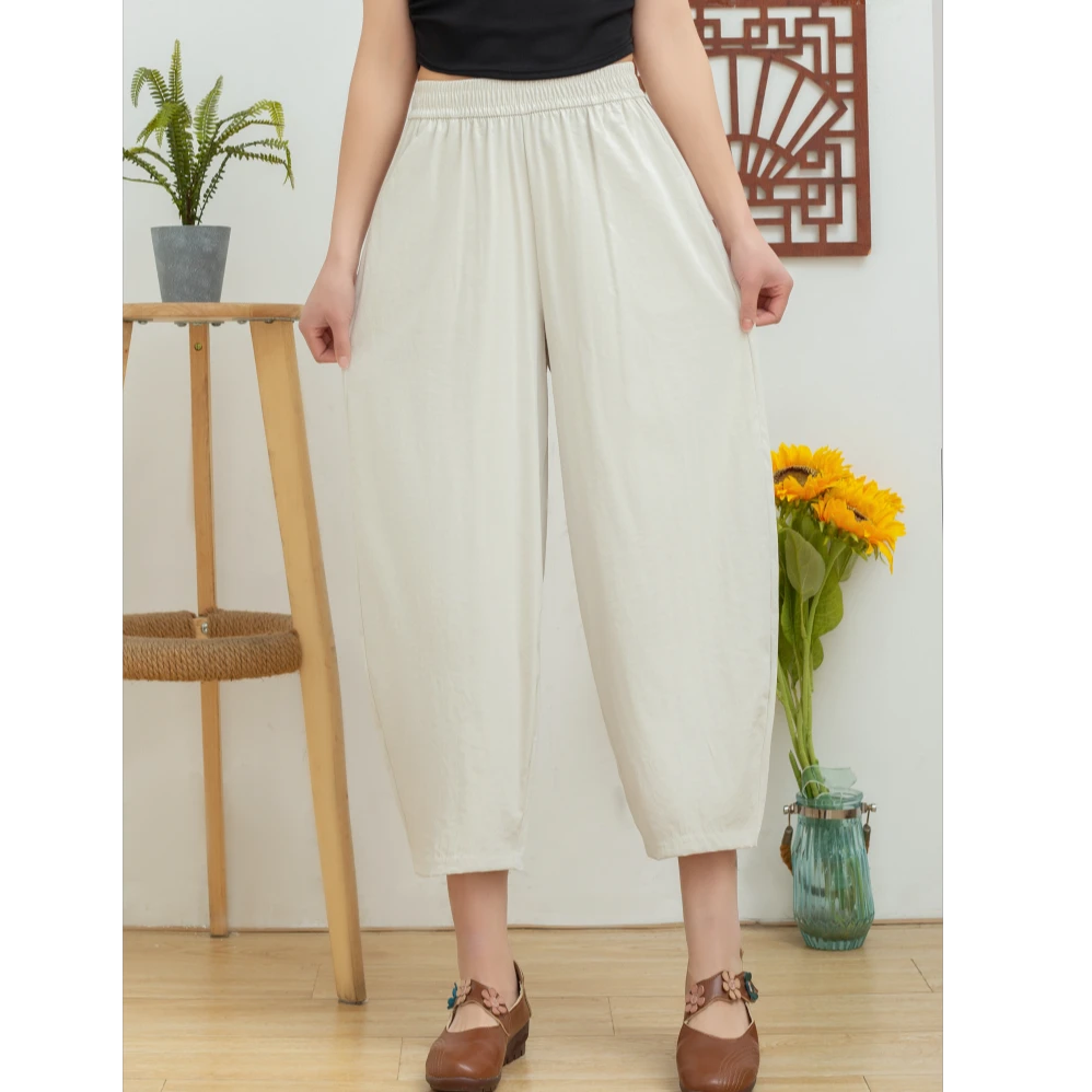 高品质韩版时尚显高显瘦百搭休闲八分弯刀哈伦裤fenf