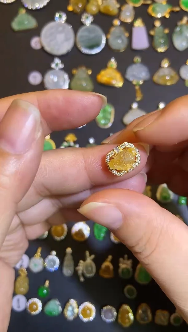 吊坠(不含链)银S925镶嵌翡翠1