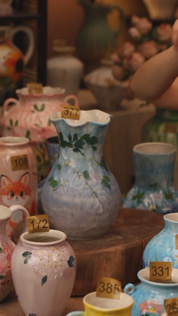 陶瓷377景德镇设计师手作花器摆件侘寂风