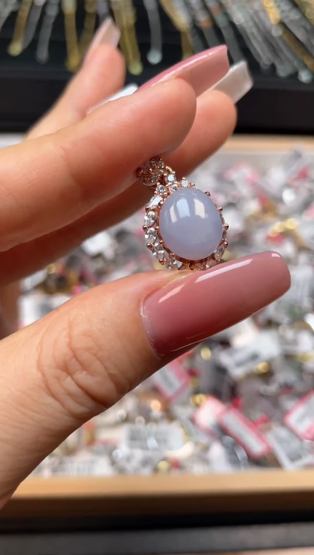 项链银S925镶嵌翡翠戒指天然翡翠A货