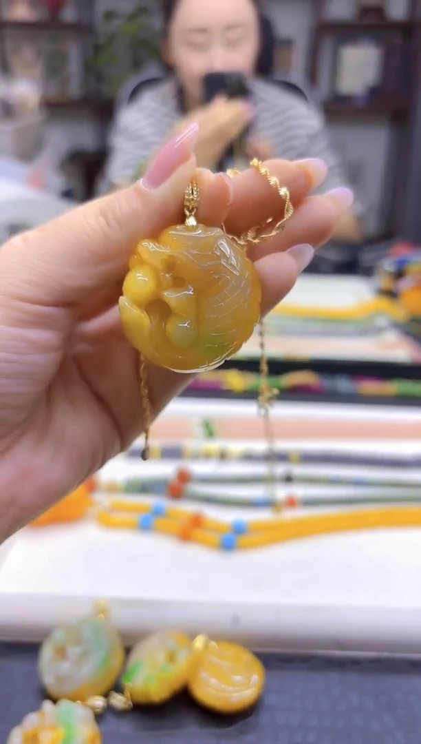 吊坠(赠链)14K金镶嵌翡翠DIY款D334