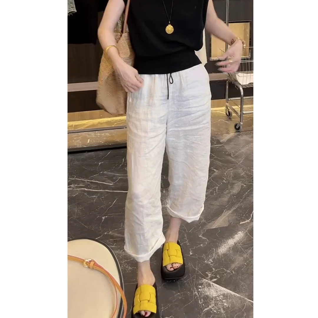 夏季新款高腰显瘦大码阔腿高腰显瘦百搭休闲阔腿裤