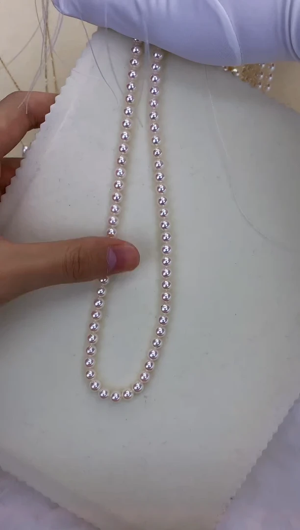 银S925镶嵌DA海水珍珠 GD219 5.5-6 akoya串链