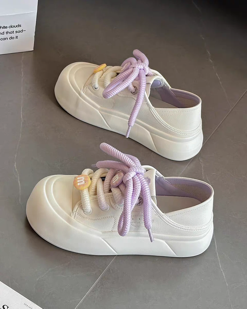 诗涵家 真皮厚底丑萌板鞋43169739