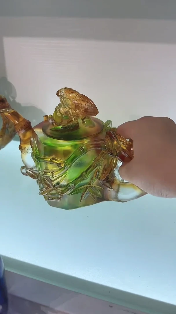 手工艺品琉璃微****)知了壶