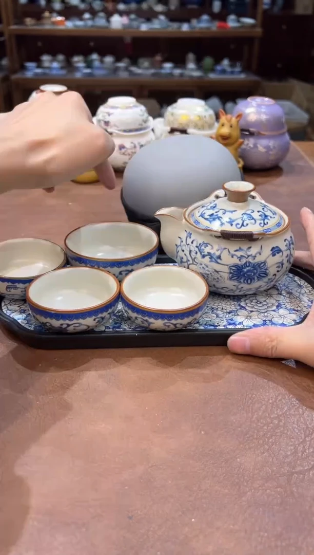 真的很便宜会开片的旅行茶具