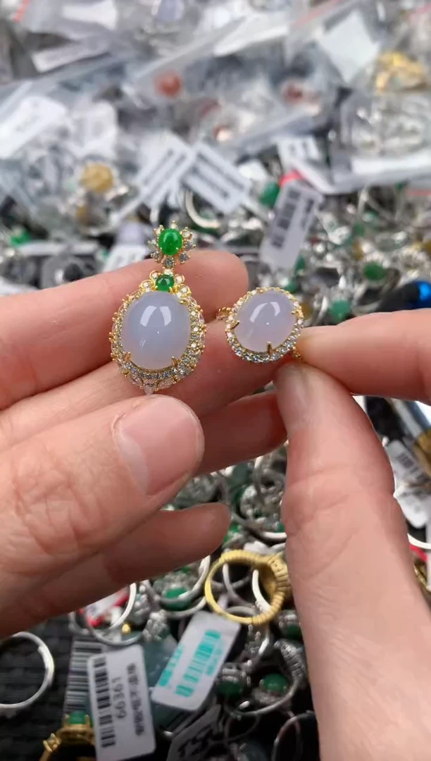 银S925镶嵌戒指翡翠4                  9