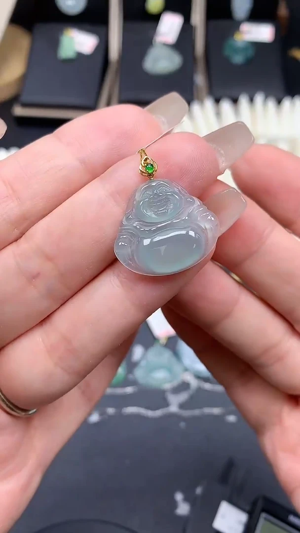 【闪购商品】翡翠吊坠(不含链)18K金镶嵌MS114210