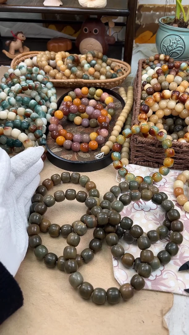 手串菩提根/象牙果a829卡15 干磨猪油膏瑕疵