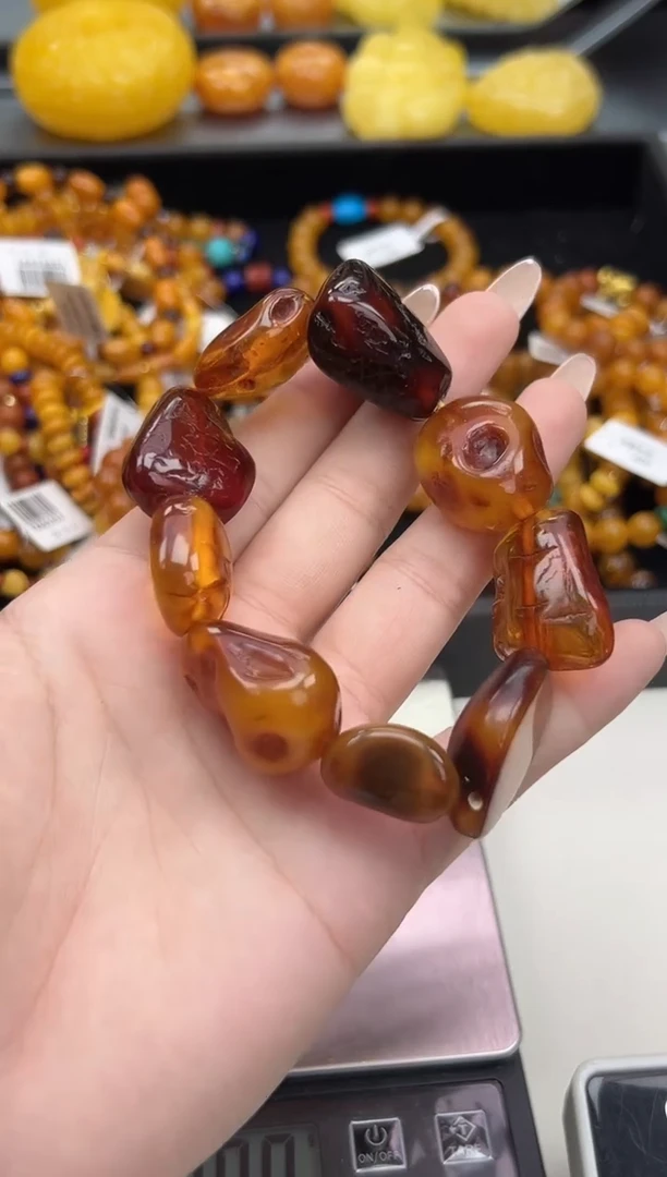 裸石琥珀未镶嵌琥珀蜜蜡手串