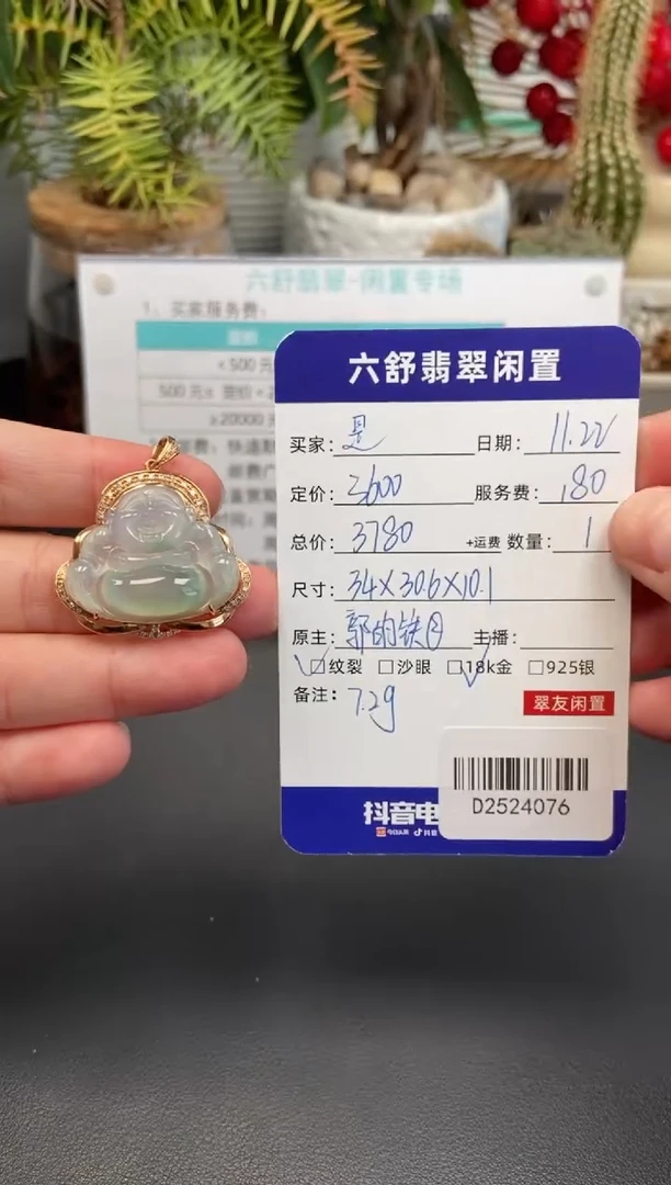 颈饰18K金镶嵌翡翠是****yD2524076