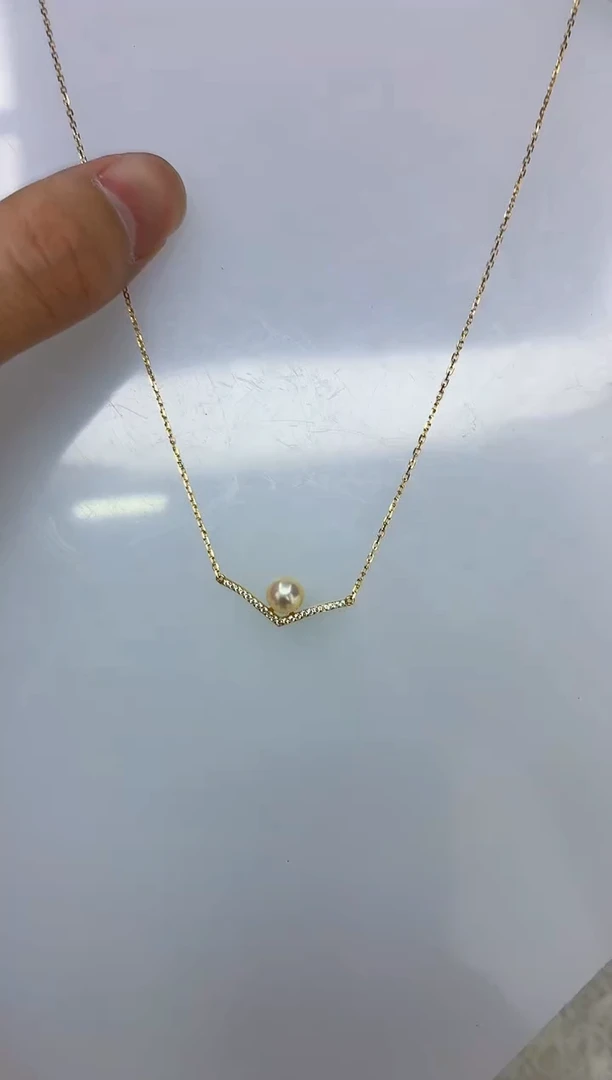 银S925镶嵌DA海水珍珠羽皇金吊坠6-7 y902