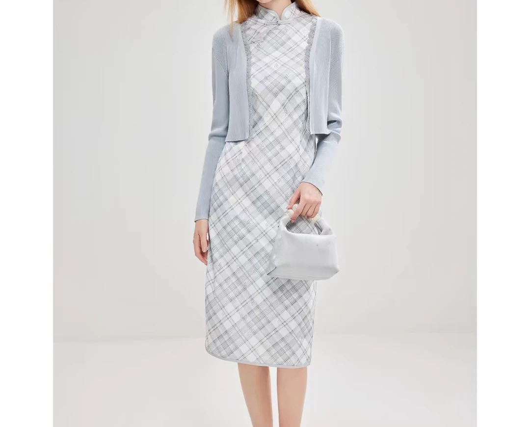 依家2025春季新款套装民国风轻熟复古气质通勤时尚里外套裙