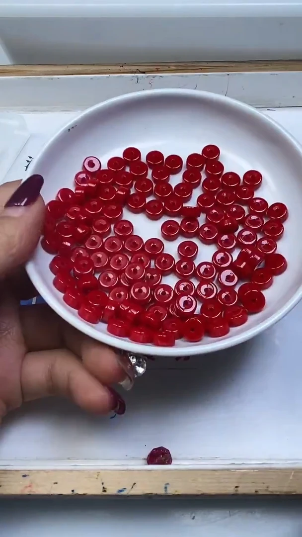 未镶嵌散珠南红玛瑙A1743 锦红南红药片4*7mm25颗9.9元