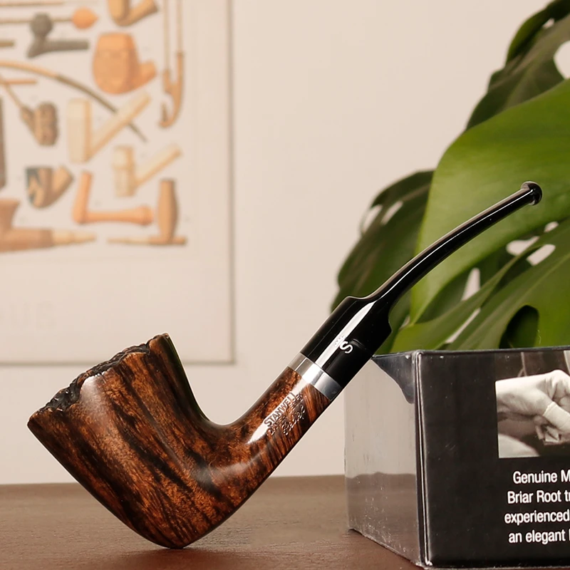 丹麦史丹威 轻便系列63 深色光面弯斗 斗口瘤皮 3mm 石楠木烟斗