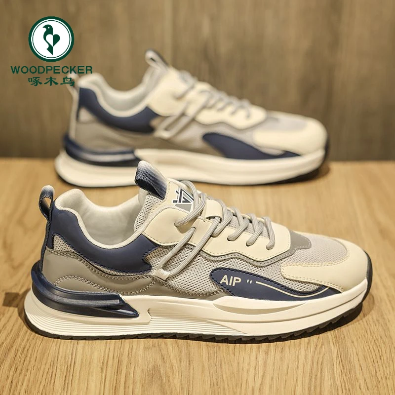 【正品】啄木鸟老爹鞋春季男鞋透气薄款男款休闲鞋子男士网面运动鞋