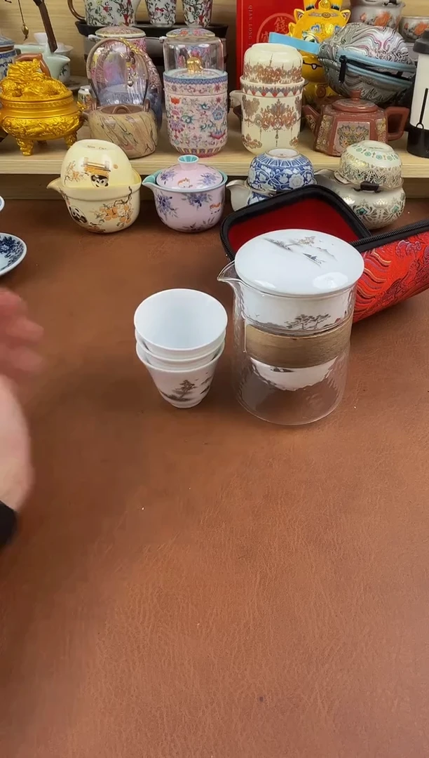 陶瓷茶具摆件旅行套组