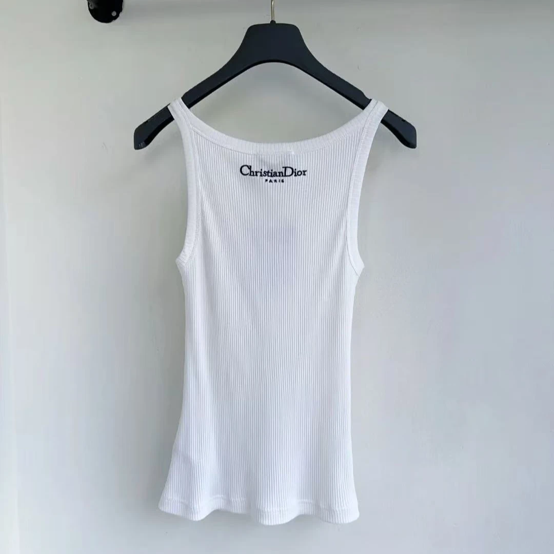 99新 DIOR/迪奥 SS25胸前蜜蜂刺绣后背字母logo背心吊带 XS