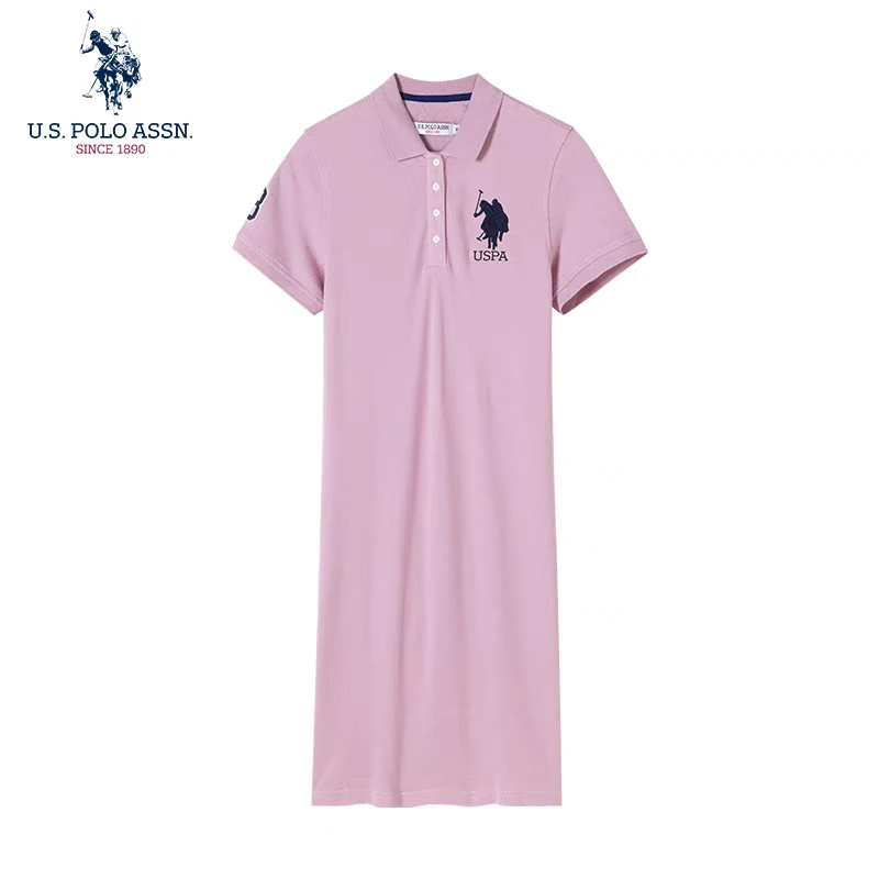 U.S.POLO ASSN.夏季短袖POLO裙 纯棉 A字裙连衣裙