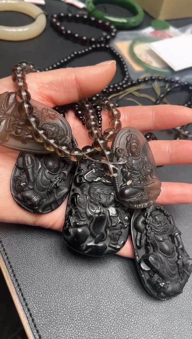 【闪购商品】黑曜岩吊坠(不含链)未镶嵌吊坠H-1多样性发其一