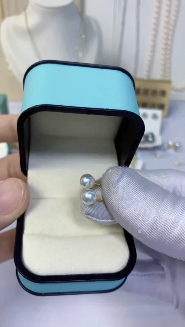 【闪购商品】海水珍珠耳钉18K金镶嵌耳钉