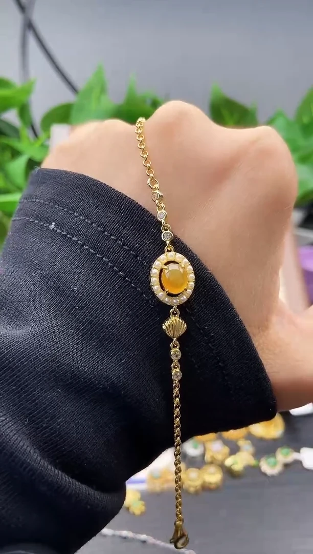 银S925镶嵌手链翡翠12