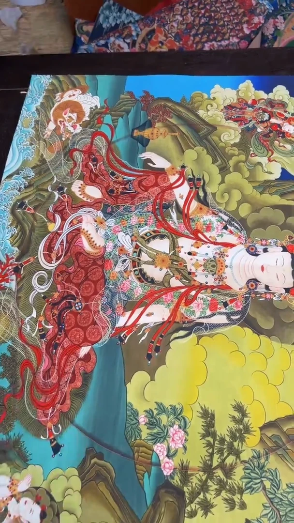 装裱画精品手绘唐卡链接--A